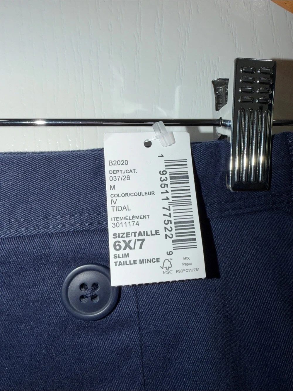 The Children’s Place Classic Navy Button-Front A-Line Skirt size 6x/7 NWT